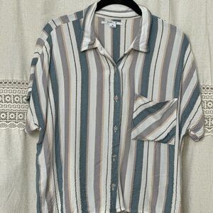 O’Neill Women’s Button Down Striped Shirt